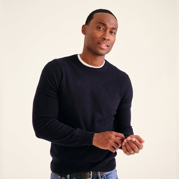 NAADAM Men’s Original Cashmere Sweater in Navy - L - Picture 1 of 6